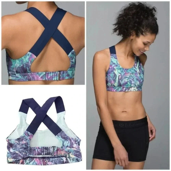 Lululemon All Sport Bra *Adjustable Iridescent Multi / Deep Navy Sz 4 - Picture 1 of 9
